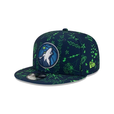 Blue Minnesota Timberwolves Hat - New Era NBA Doodle 9FIFTY Snapback Caps USA1627953